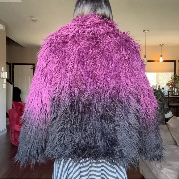Dolls Kill Purple and Black Faux Fur Jacket - Picture 3 of 5